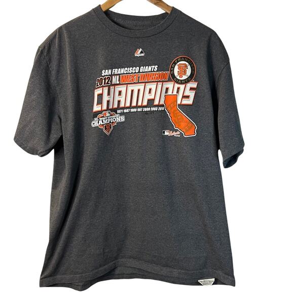 Authentic Majestic Giants Men's Gray 2012 Tee Shirt Size XL - Picture 1 of 4